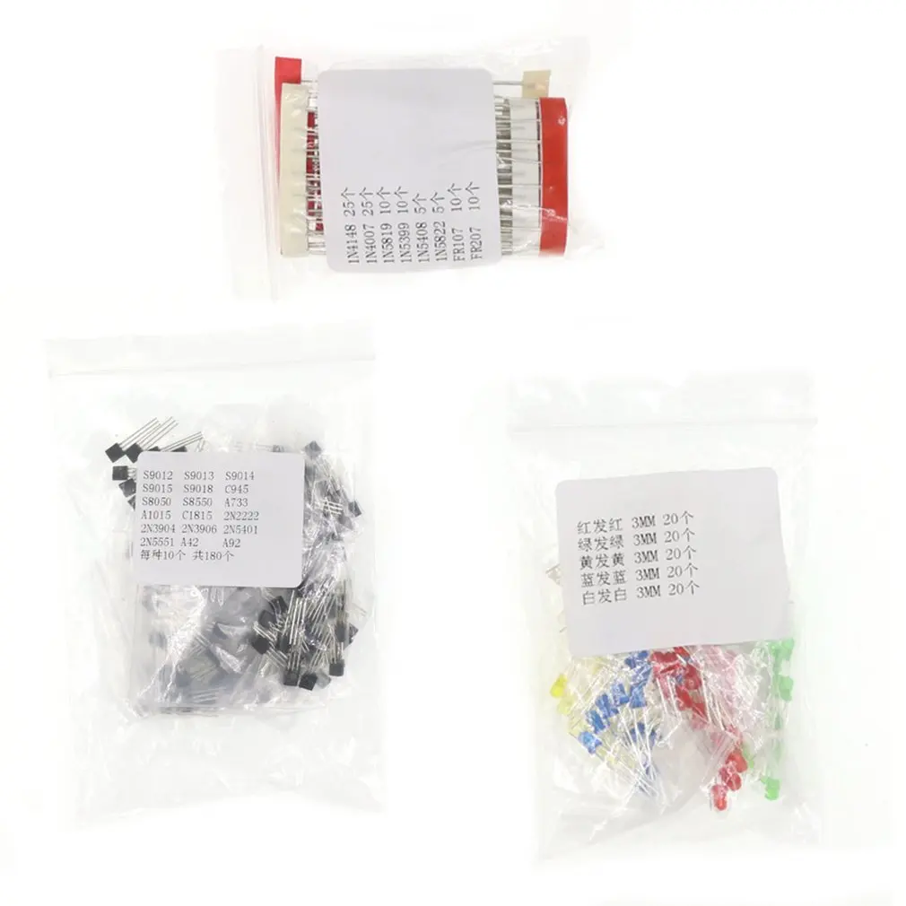 

Electronic Component Kit Transistor LED Diode Triode MOS / PNP / NPN Capacitance TO-92 ESR-T4 Mega328 12864 Resistor