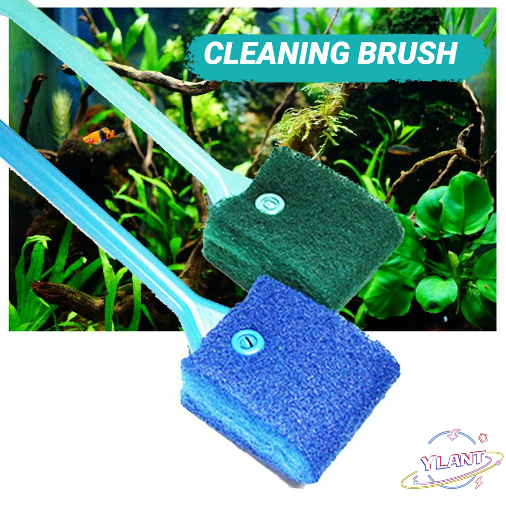 

SWT Double-sided Plastic Sponge Cleaning Brush Cleaner Tool 1pc Aquarium Fish Tank Cleaner Window Glass Algae Scraper