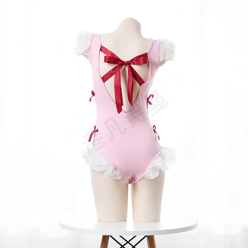 Женская сексуальная поклажа для ролевых игр, эротическое боди с оборками на спине и открытой спинкой, косплей горничной с аниме SUKUMIZU.