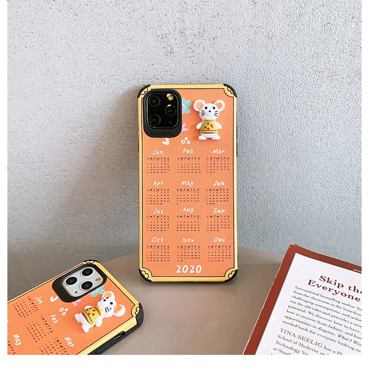 GlamPhone чехол год крысы календарь чехол для телефона для iPhone11Pro/Max X XS Max XR мягкий чехол для iPhone11 7 8 6 6s Plus чехол