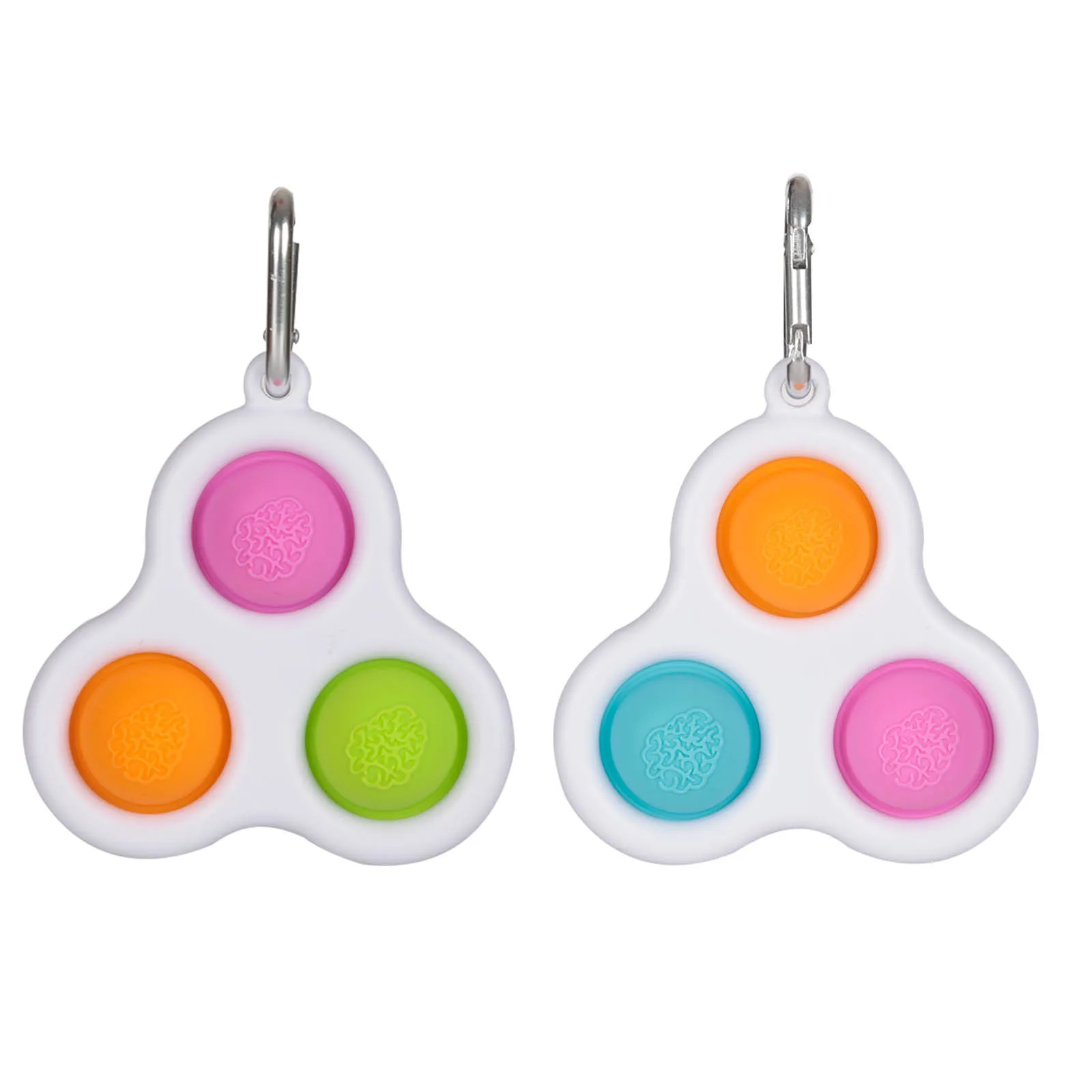 Комплект из 2 предметов игрушки Fidget Popsit простой улыбающегося цепочка для ключей