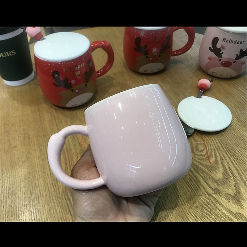 Рождественские кружки с оленем 350 мл изысканная керамическая кофейная кружка