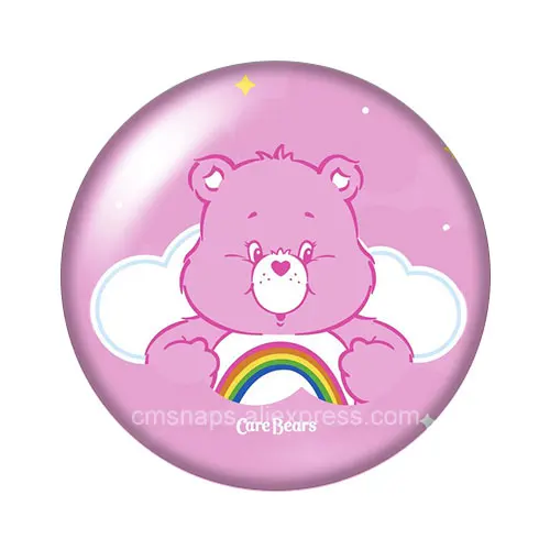 DB1147-05 Прекрасный Care Bears стильная футболка с изображением персонажей видеоигр 18 мм кнопки 10 шт, смешанные цвета, круглый стеклянный кабошон стиль для украшение с защелкой - Окраска металла: DB1147-05