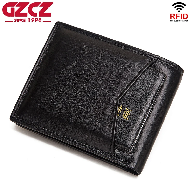 GZCZ Rfid высококачественный кошелек из натуральной кожи мужской портмоне портфель