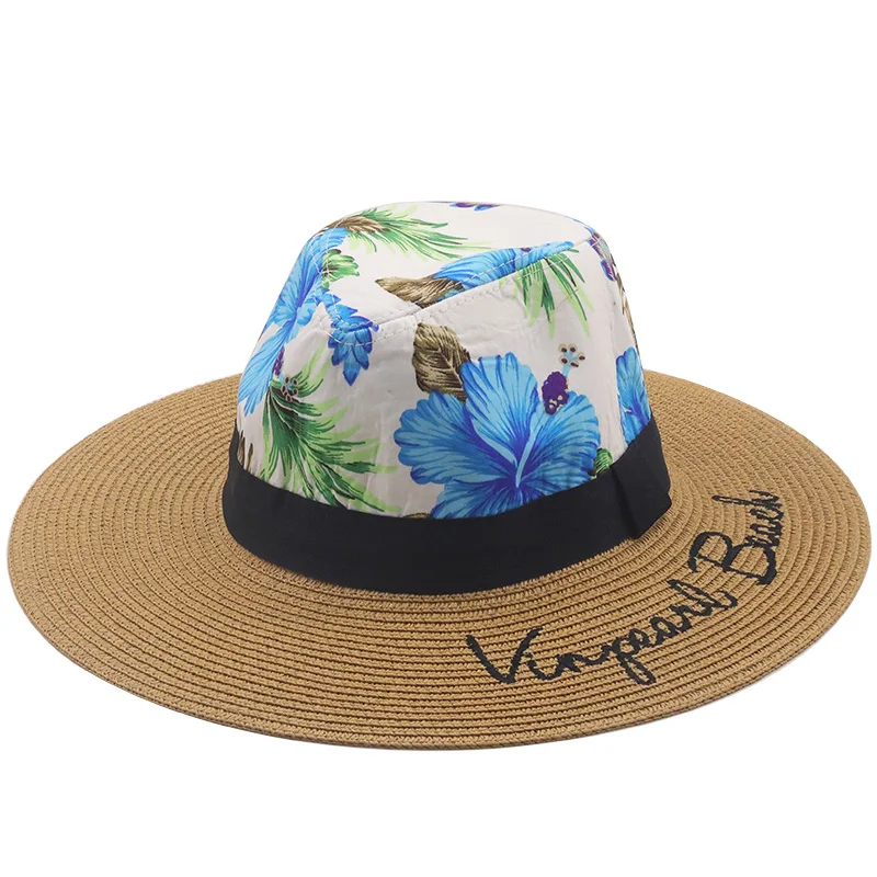 

simple Foldable Wide Brim Floppy Girls Straw Hat Sun Hat Beach Women Summer Hat UV Protect Travel Cap Lady Cap Female