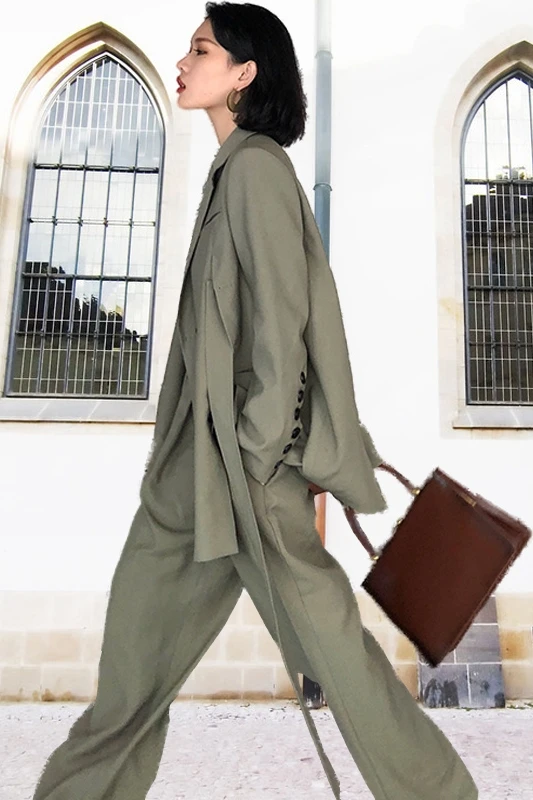 Женские комплекты обычный отложной воротник карманы пуговица двубортная молния