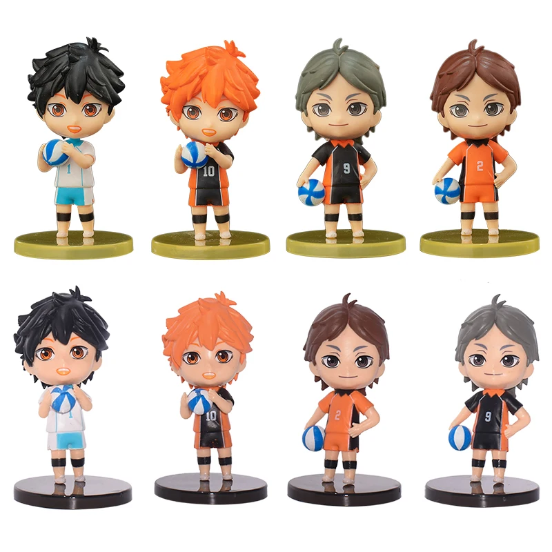 

4 шт./компл. фигурка героя из ПВХ Haikyuu Shoyo Hinata Tobio Kageyama Kenma Tooru Аниме Haikyuu Cute Q Ver. Модель игрушечной фигурки 9 см