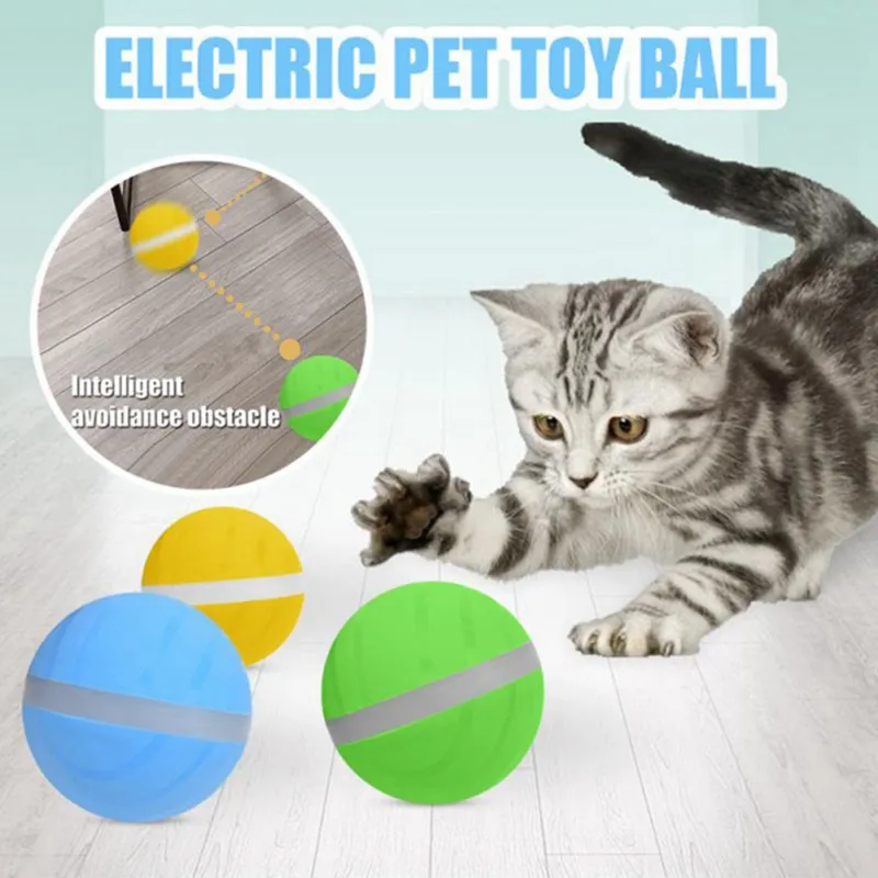 

6 Colors Electric Pet Ball USB Automatic Flashing Jumping Pet Toy Ball, Rolling Flash Ball Interactive Pet Toys for Puppys Cats