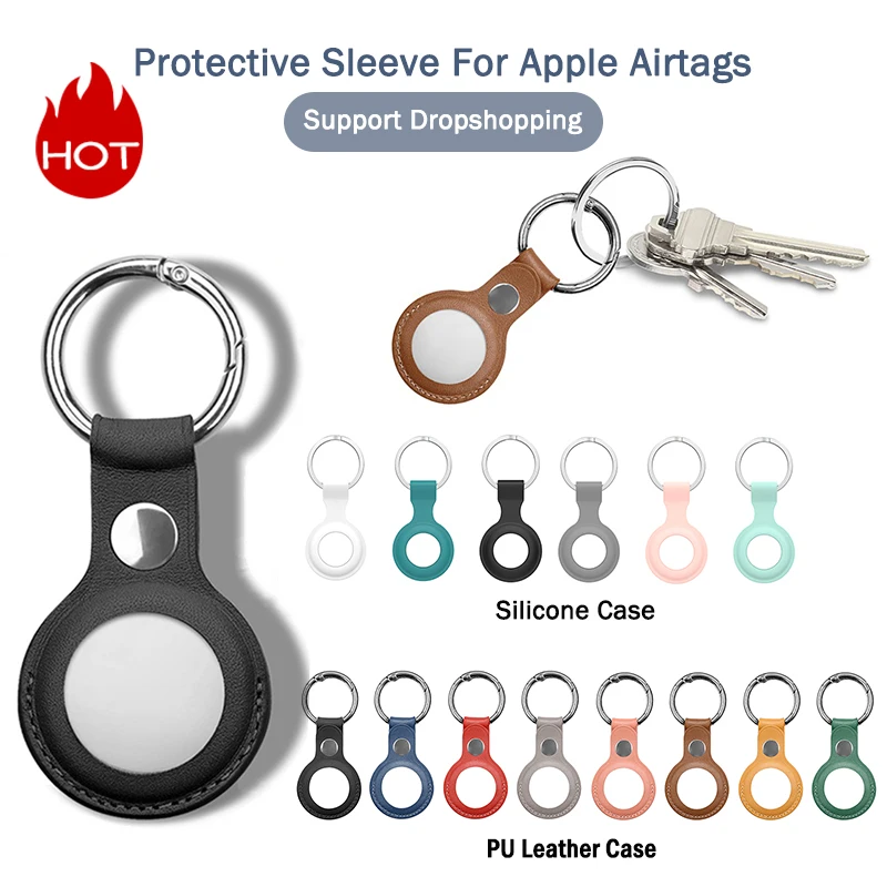 

Suitable for Apple Airtag silicone protective case tracking locator, personal leather case,keychain positioning anti-lost device
