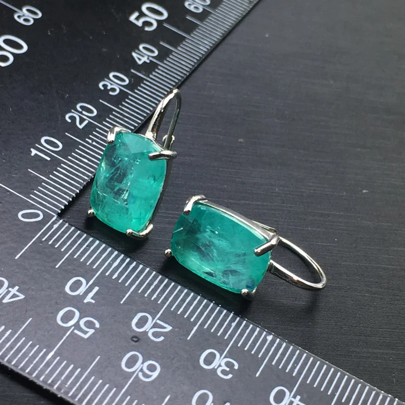 Женские серьги из турмалина серебра 925 пробы|Серьги-подвески| |