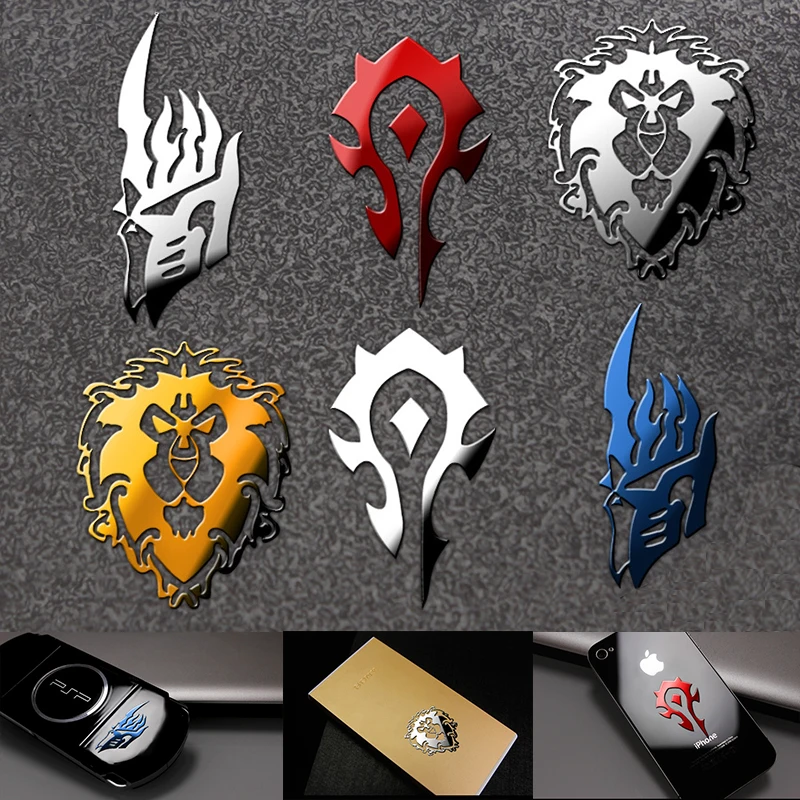 Металлическая наклейка World of Warcraft s реквизит для косплея стикер ноутбука