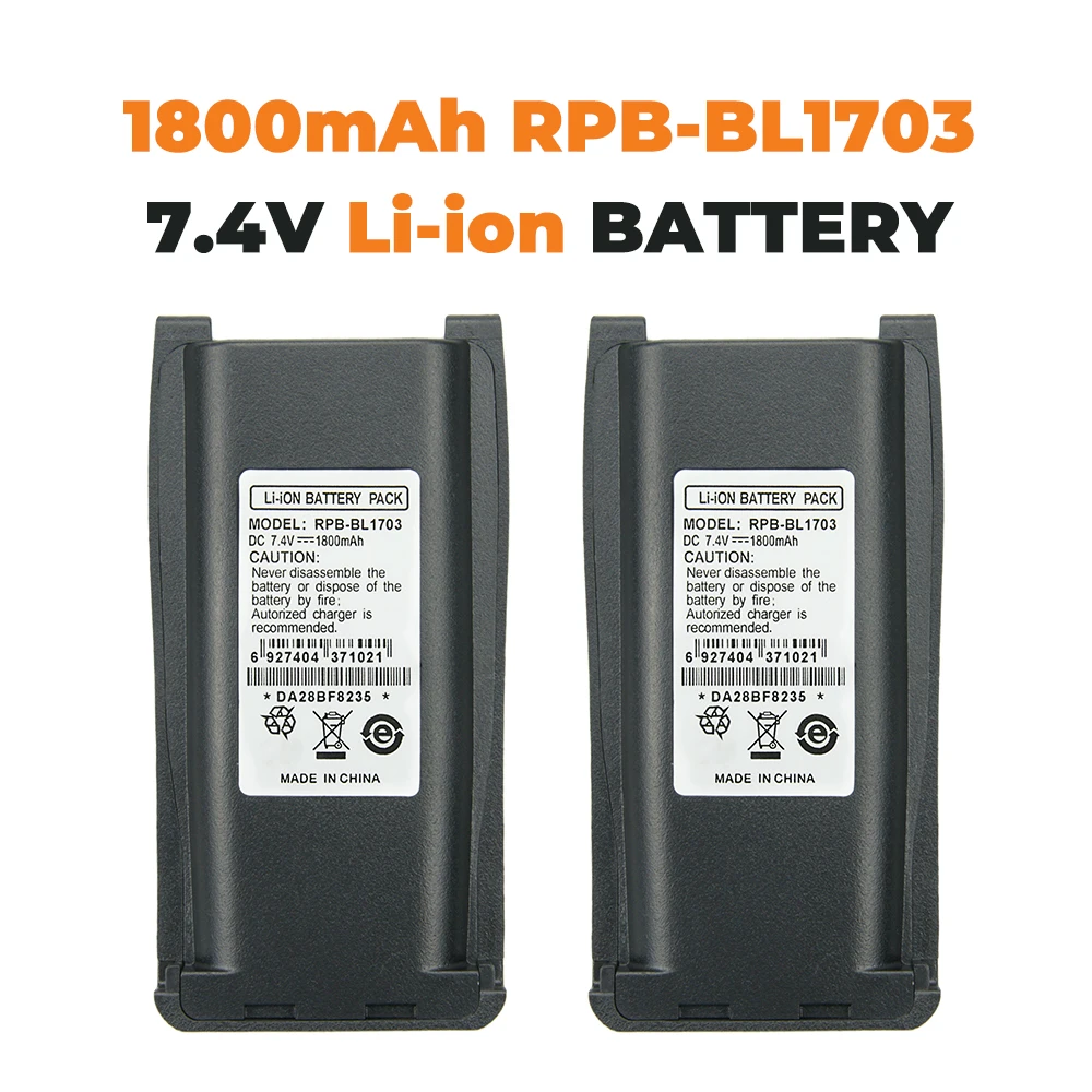 2X Сменный аккумулятор для HYT RPU7500 RPV7500 PN BH1801 BL1703 BL1703Li BL2102 BL1703|Перезаряжаемые