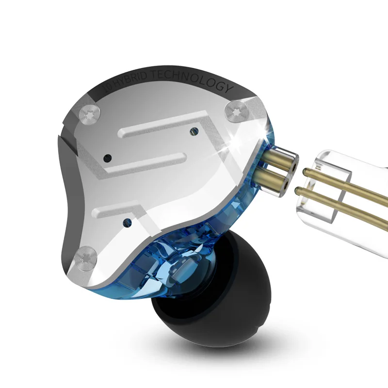 Плотным верхним ворсом KZ ZS10 профессиональные наушники 4BA + 1DD Гибридный в ухо Hi-Fi
