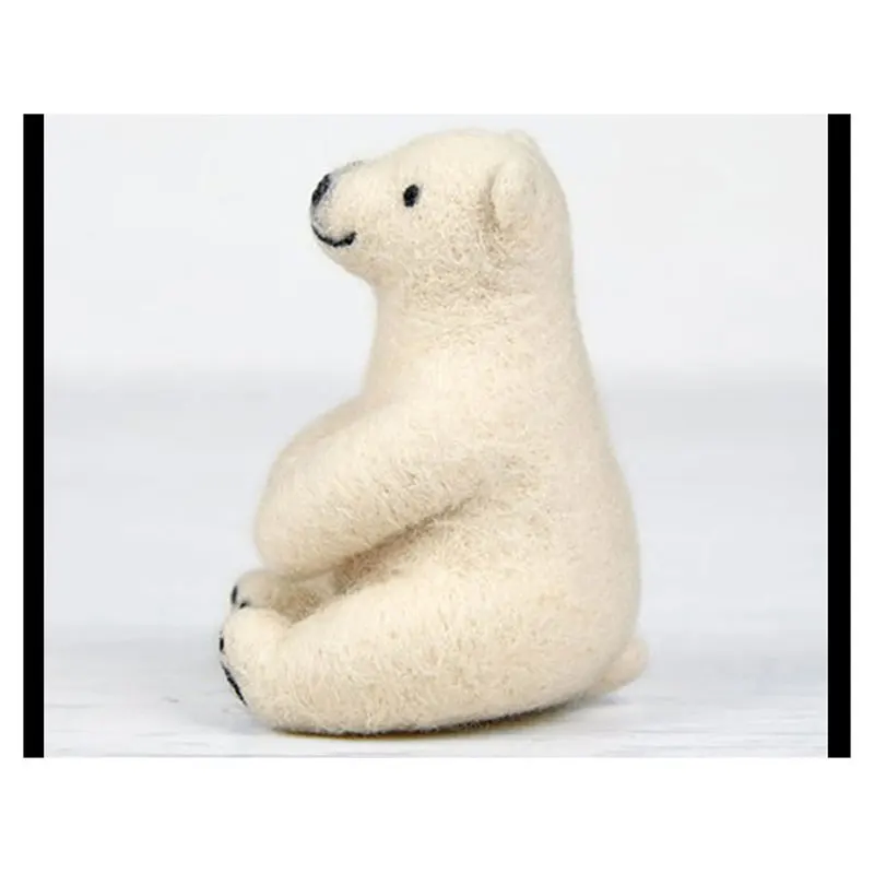 

Jiwuo Cute Wool Animal Polar Bear Wool Needle Felting Package Material Handmade Pets Toy Doll DIY Felted Kits Non-finished