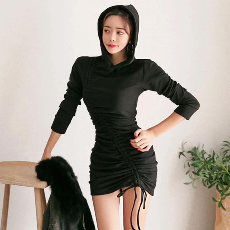 Dress 2020 autumn and winter women's ladies slim fashion bag hip Office Lady knitting Cotton Knee-Length Natural Regular