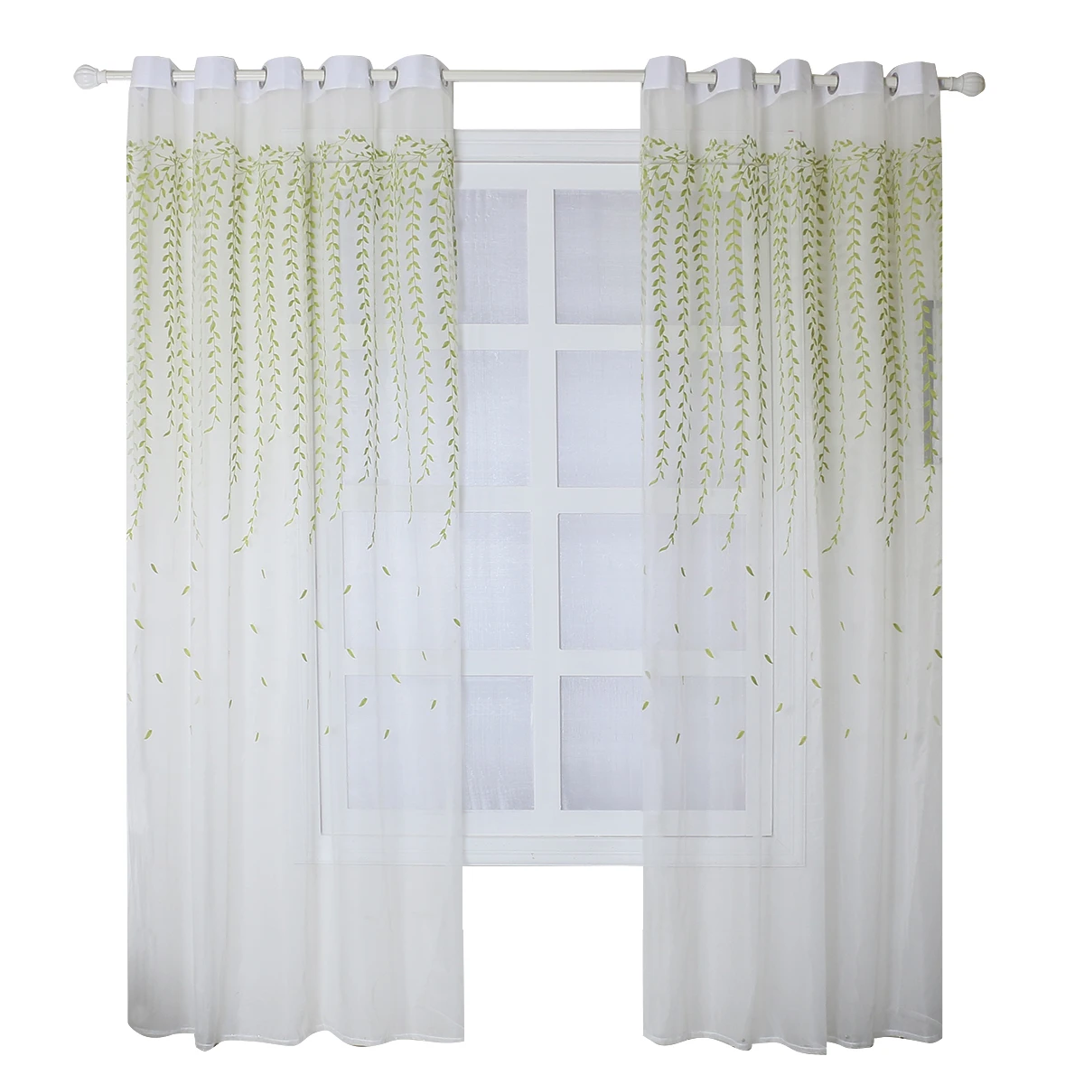 Новые листья вышивка геометрические белые занавески современные прозрачные