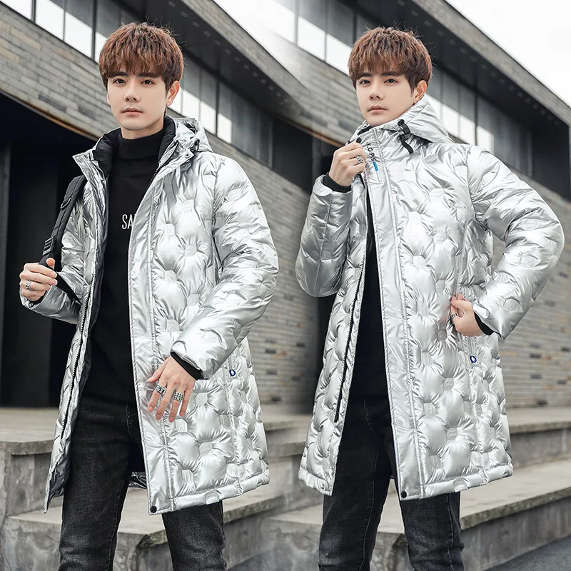 2021 Winter Clothing New Korean Version of The Trend of Slim Body Long Men's Down Jacket Warm Coat
