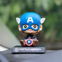 Car Marvel Superhero Shaking Head Doll Decoration Auto Center Console Decoration Phone Holder For Car Interior Accessories