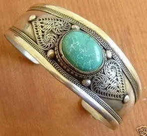 Необычный тибетский серебряный бирюзовый браслет|Именные браслеты| |