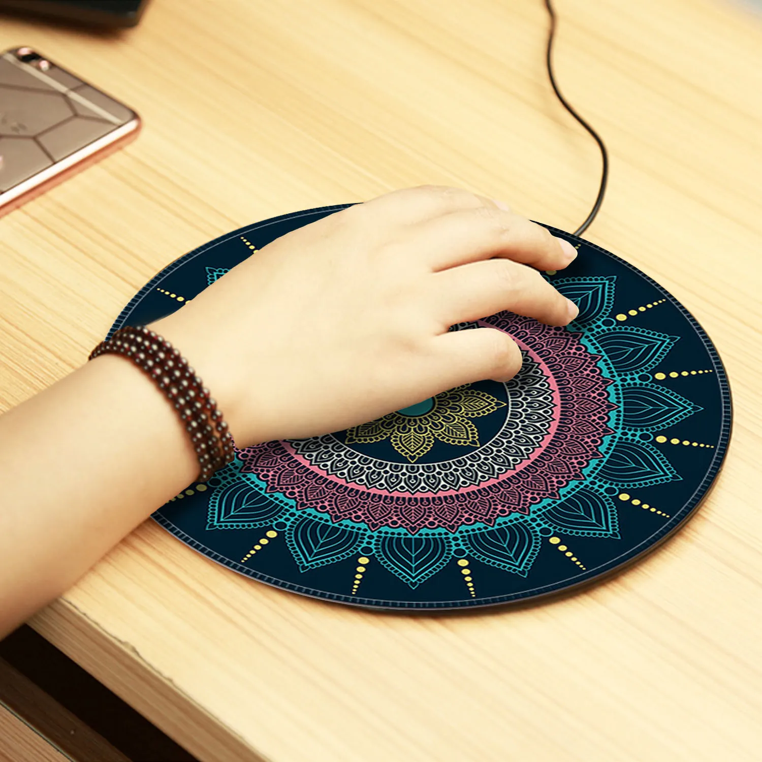 VONETS винтажный богемный круглый компьютер 3D планшет коврик для мышки мыши