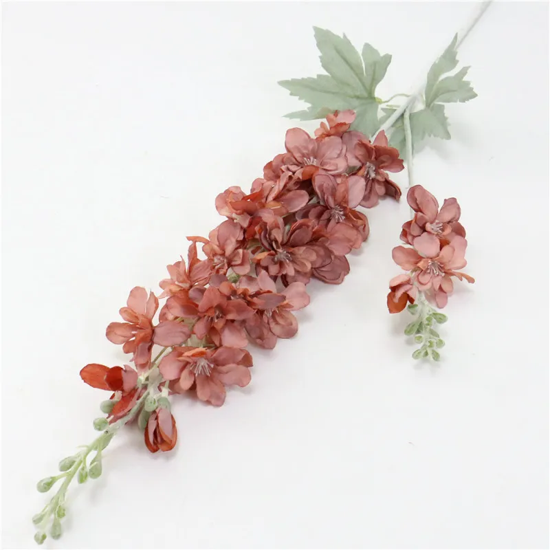 87 см фиолетовый delphinium DIY букет орхидей Шелковый гиацинт Континентальный Искусственные цветы Свадебные, домашние, вечерние, рождественские украшения - Цвет: Autumn