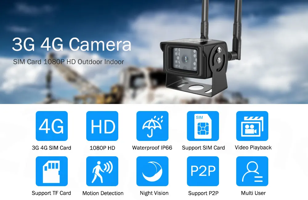 3g 4G камера SIM карта 1080P HD беспроводная наружная водонепроницаемая Мини CCTV безопасности SD карта видео запись камера Поддержка P2P CAMHI