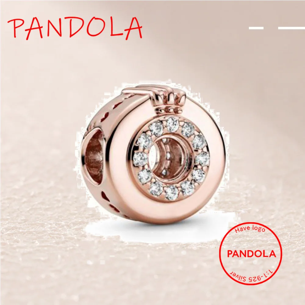 

789059C01 Signature Rose Sparkling Logo & Crown O Charm