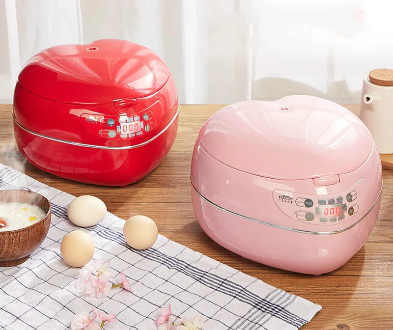 

220V 1.8L 300w Heart-shaped Rice cooker 9hours insulation Stereo heating Aluminum alloy liner Smart appointment 1-3people use