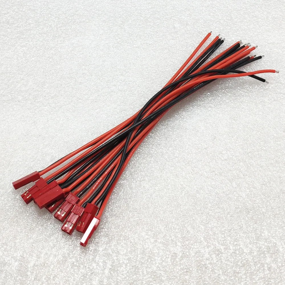 10 пар 10/15/30 см 2-контактный разъем JST 22AWG силиконовый провод кабель питания