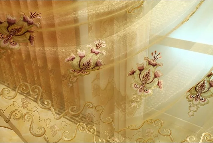 Европейская роскошная вышивка оконные экраны шторы для гостиной шторы для спальни прозрачная ткань Kitche шторы панель