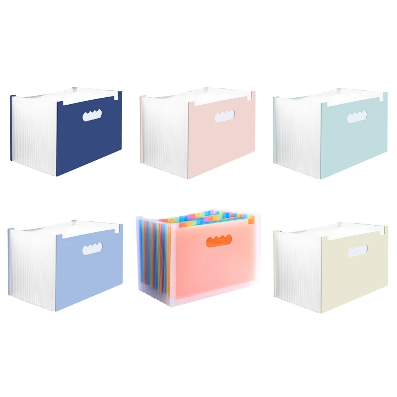 

Portable Multi-pocket Expandable File Folder with Index Tabs 2000 Sheets Paper Capacity Vertical File Document Folder