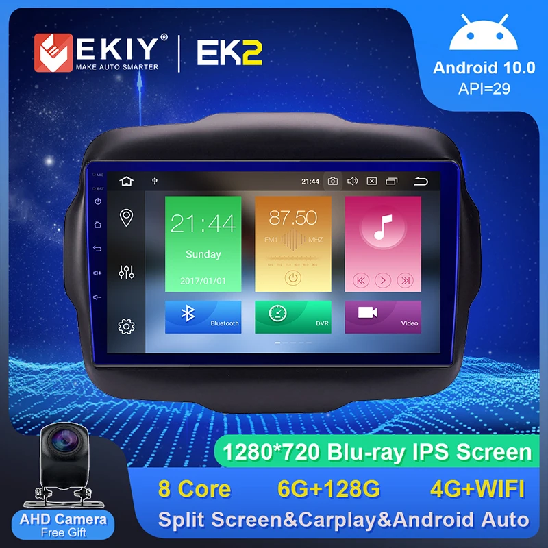 

EKIY Blu-Ray 1280*720P Car Radio For Jeep Renegade 2016-2018 Android Stereo Receiver GPS Navi Autoradio Multimedia Record Player