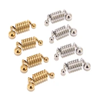 4pcs stainless steel gold plated pendants new coil spring shape charm connectors for women diy necklaces jewelry making findings