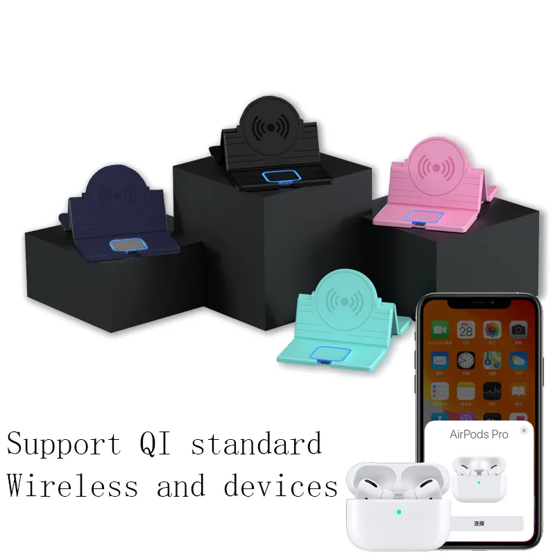 

15W Wireless Charger Type C Folding As Phone Holder for Home Wirless Charging for IPhone 12 Fast Charge for Xiaomi for Huawei