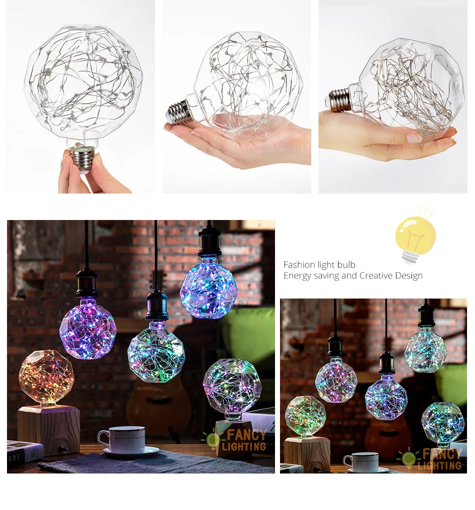 Светодиодная лампа E27 футбольная RGB Светодиодная лампа 110 В 220 В декоративная лампада светодиодная для декора дома/гостиной/спальни 3 Вт bombillas Led