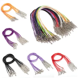 20 штук 1,5 мм Fauxs кожаный ручной работы регулируемый плетеный веревочный Кулон Шарм DIY фурнитура застежка-карабин шнур для изготовления ювелирных изделий