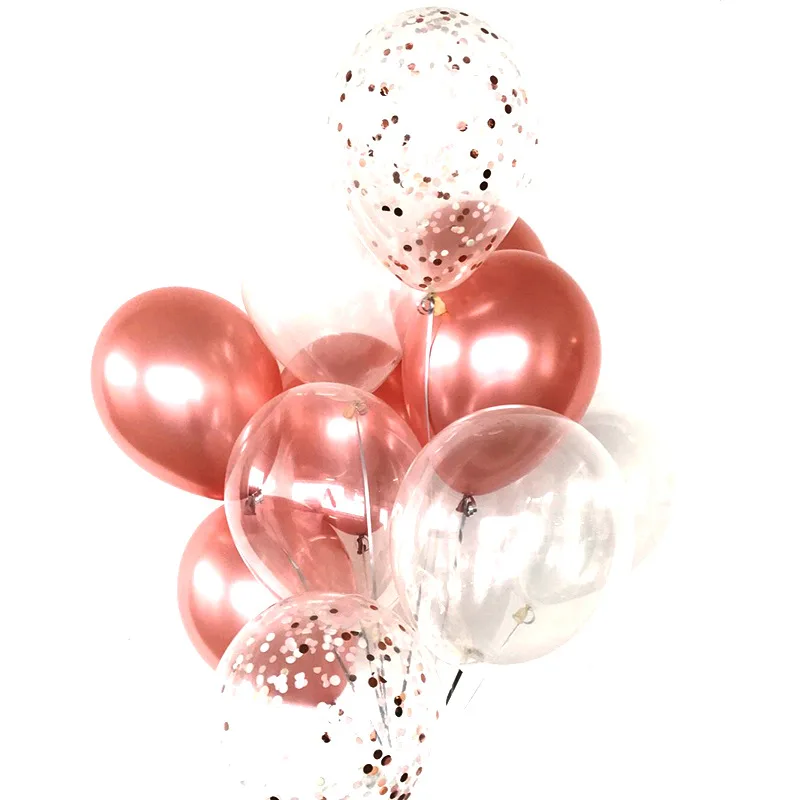 1 комплект Бумага баннер на день рождения воздушные шары с конфетти цвета розовое