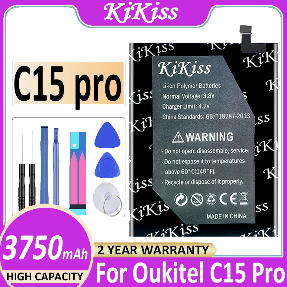 

Сменный аккумулятор KiKiss 3750 мАч для Oukitel C15 Pro C15Pro Мобильный телефон батареи + Бесплатные инструменты