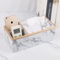 marble pu leather tissue box holder large napkin paper cover rectangle case home car napkins holder home organizer decorations