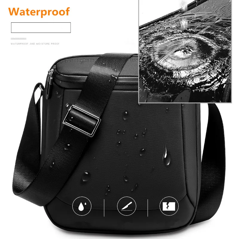 

YILIONGDAQI 2021 New PVC Men's Messenger Bag Crossbody Bag Fashion Waterproof Bag For Men Multifunction 9.7 Inch Ipad Pocket