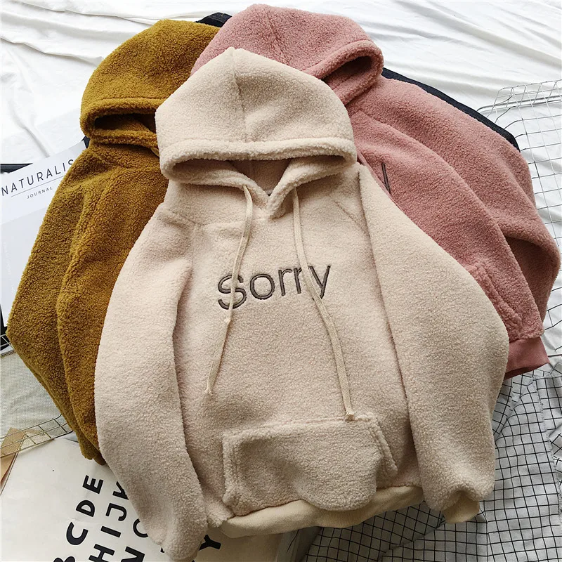 Пальто Ulzzang в стиле Харадзюку утепленные толстовки женские преппи с вышивкой