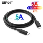 Кабель URVNS USB CUSB C, 100 Вт, 5A, E-MARK PD, для MacBook pro 16 Airмобильный телефонноутбуков