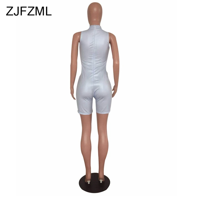 ZJFZML сексуальный женский фотокостюм Облегающий комбинезон на молнии сзади