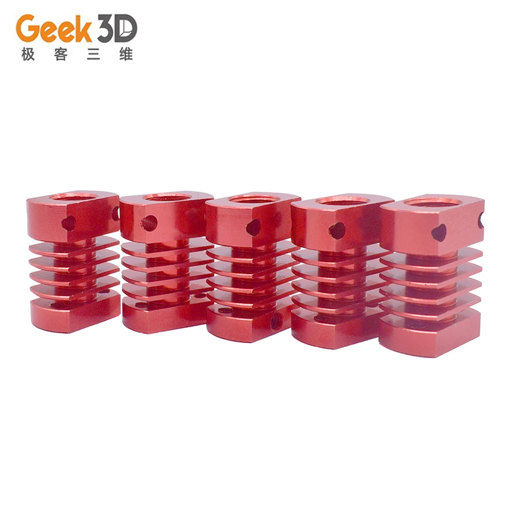 3D Printer Parts MK8 Red Color Aluminum Heat Sink Fit 20mm Cooling Fan With 27x20x12mm Universal Radiator Fins CR8 Heat Pipe