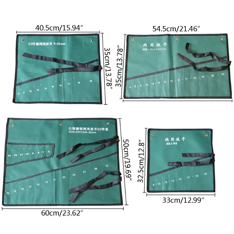 

Pockets Spanner Wrench Roll Up Storage Organizer Bag Canvas Spanner Wrench Organizer Pouch Case 8/10/14/20 Bundled Canvas Tool