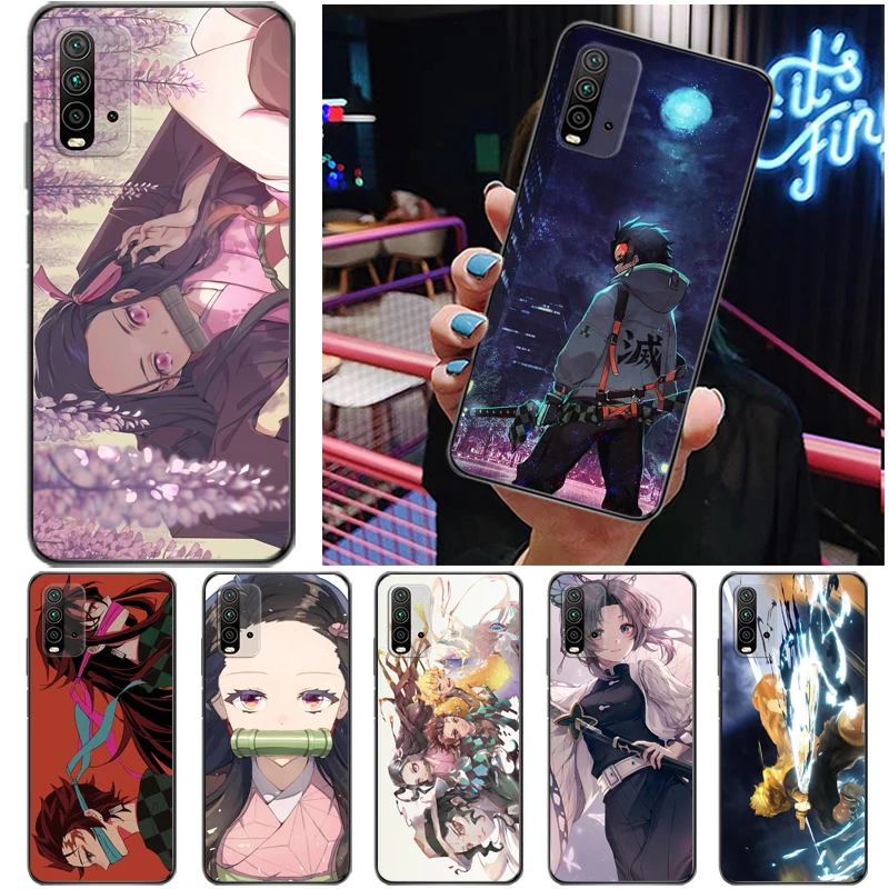 

Demon Slayer Kamado Tanjirou Kamado Nezuko Kimetsu No Yaiba Agatsuma Zenitsu Phone Case For Xiaomi Redmi 9 9T 9A 9C Pro Coque