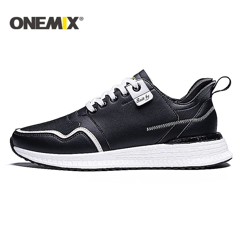 ONEMIX светильник обувь для бега по дорогам мужские кожаные кроссовки Мужская