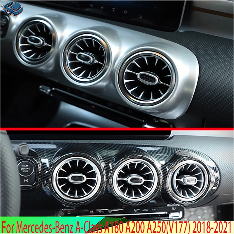 

Автомобильные аксессуары для Mercedes-Benz A-Class A180 A200 A250 V177/W177 2018-2021, хромированный АБС-пластик, крышка на вентиляционное отверстие, Отделка приборной панели
