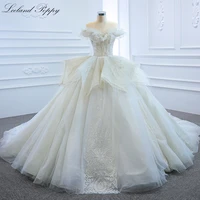 lceland poppy off the shoulder ball gown wedding dress beaded floor length shiny vestido de novia chapel train bridal gowns