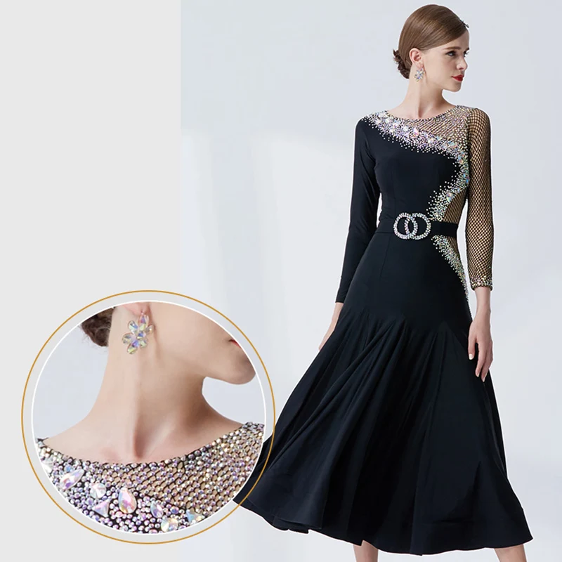 Индивидуальное высококачественное платье для бальных танцев женщин костюмы